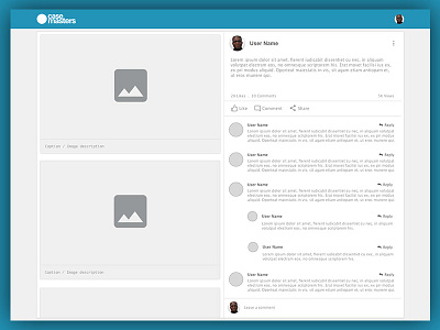 Casemasters Case View caption comments dental post view prototype saas social network ui ux