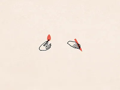 Handy branding flame hand illustration match pen sub graphics