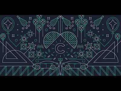 End of Year Recap E-mail Header art deco balloons cars celebrate email end of year fireworks header new years party recap