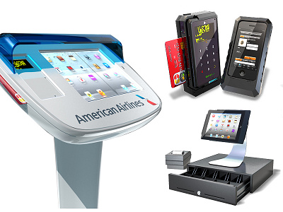 Various product art kiosk pos product art product concept