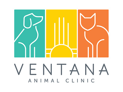 Ventana Animal Clinic Logo animal branding cat dog logo logo design new mexico southwest veterinarian