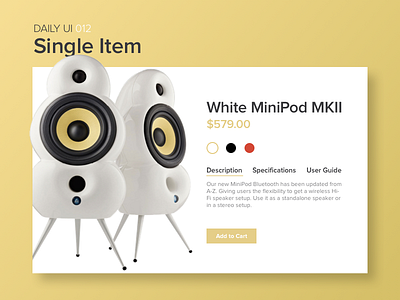 E-commerce Shop (Single Item) buy cart dailyui interface item product shop speakers ui uiux ux web