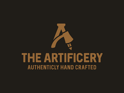 Artificery 1 a art artificiery artisan axe craft design icon letter lettermark logo pencil