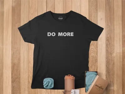 Do More black clean simple text tshirt