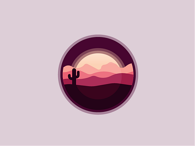 Sun Rise Cactus arizona art cactus challenge desert gradient marko night sunrise sunset vector