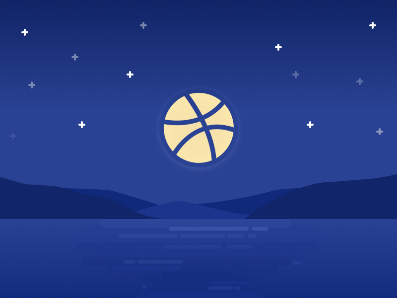 starry night debut digital illustration gif interaction design moon sketch stars