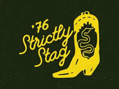 Strictly Stag 76' badge design graphic icon illustration old west t shirt vintage western