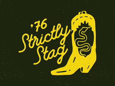 Strictly Stag 76' badge design graphic icon illustration old west t shirt vintage western