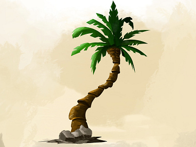 Coconut Tree 2d design illusration kerala tree