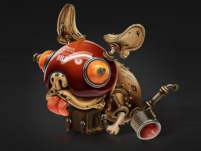 machine dog icon realistic super ui