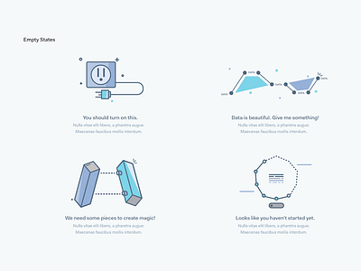 Empty States branding data geometric illustration plug tech vector