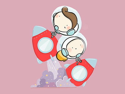 Skies cartoon character color cute design doodle illustration vector