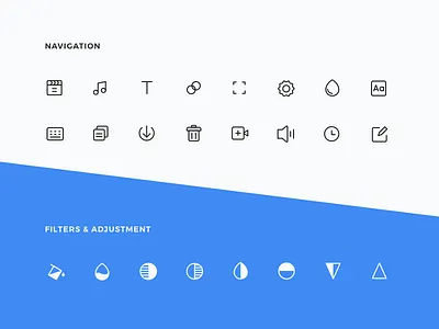 Filmr Icon 2.0 app edit editor filter icon icons iconset kit lineart navigation outline video