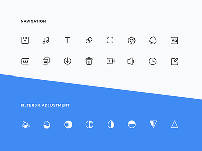 Filmr Icon 2.0 app edit editor filter icon icons iconset kit lineart navigation outline video