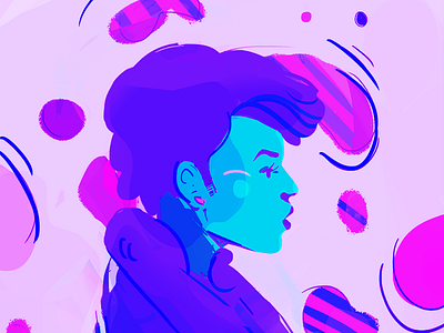 Janelle Monae bloop illustration janelle monae swirls