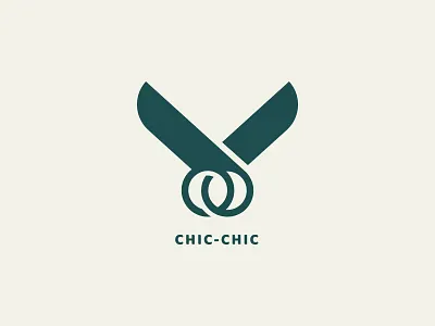 "Chic Chic" a barber shop logo assam barber barbershop hair icon icondesign india logo logodesign scissor scissormark shop