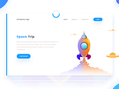 Space Trip arslan design illustration landing page pakistan rocket space trip web