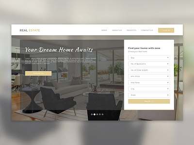 Design Exploration #1 — Real Estate web design website design exploration website mockup