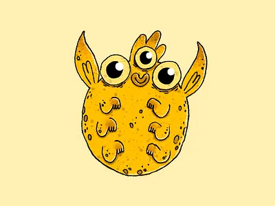 Fleebo alien art character character design children illustration illustration mural planet yellow