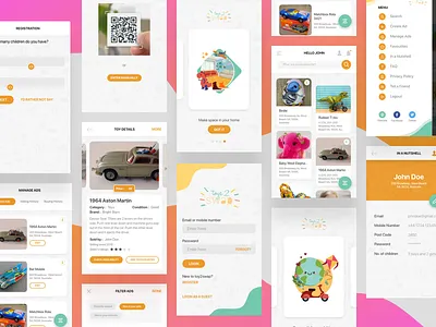 Toy swapping app android app design ios sell swap toys ui ux