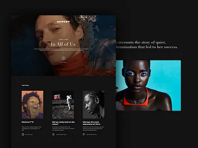 Heresy dark interface landing page ux website