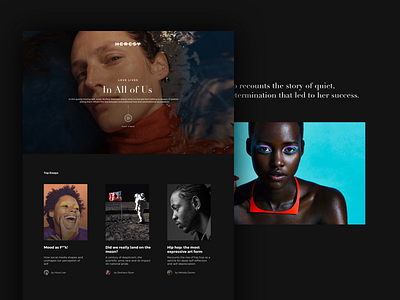 Heresy dark interface landing page ux website