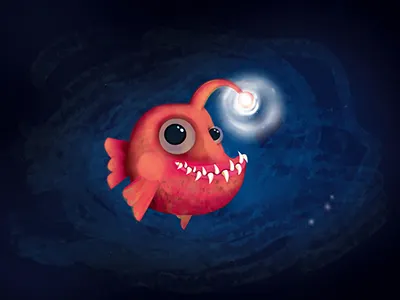 Angler Fish - mascotte-design- Overding Company angler fish illustration mascotte design overding