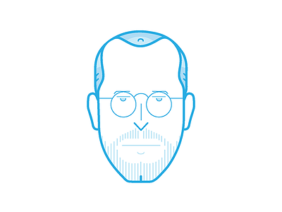 Minimal Steve Jobs apple caricature character design expression graphic design icon illustration jobs line art minimal portrait steve jobs