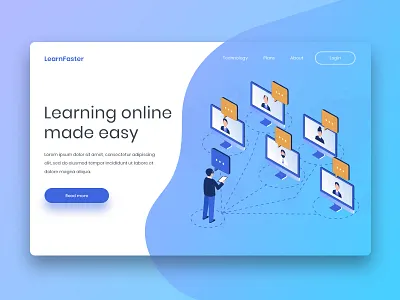 Landing Page Concept For E-learning Platform design e learning freelance header landing layout minimal ui ui design ux web design website