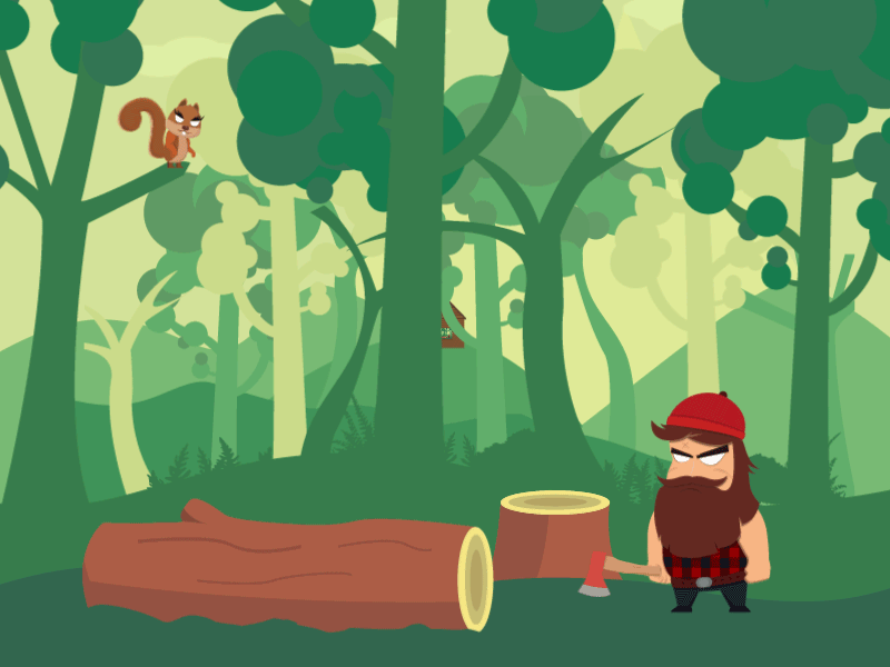 Lumberjack & forest ae flat forest gif illustrator lumberjack vianneyparisot