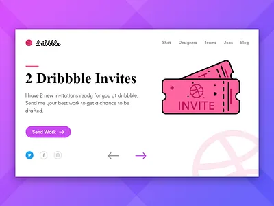 Dribbble Invite cards color dribbble invites ios join mobile one pink send welcome