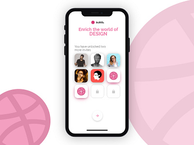 Invite dribbble invite invitation mobile pink shots ui