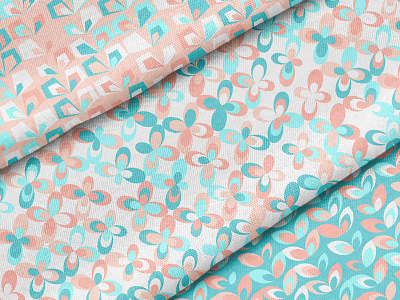 Simple flowers, lovely colors blush collection design fabric floral flower mint pattern pattern design pink seamless pattern slanapotam