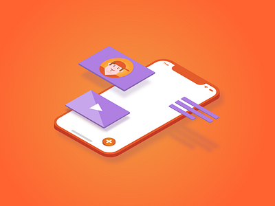 UX Process illustration iphone x isometric mobile first ux wireframe