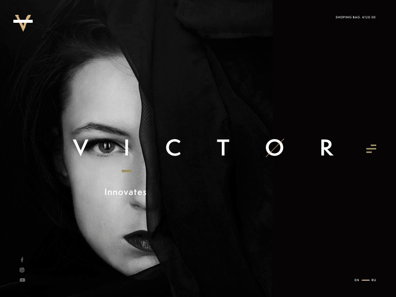 Victor Fashion Menu Animation animation clean e commerce fashion menu minimal shop store ui ux web