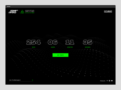 Rave On Snow '18 - Teaser Page countdown dark design festival threejs ui web