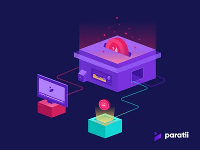Paratii Token Illustrations coins crypto icon illustration paratii token video
