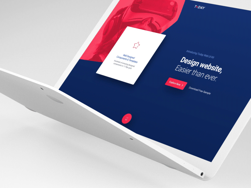 Today Web UI Kit animation app design kit landing mockup sketch ui ui kit ux web web design
