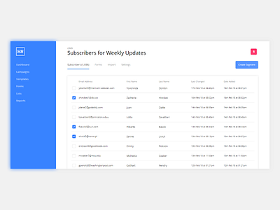 Mailing List Subscribers clean email marketing list ui ux website