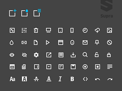 Supra icons icon set icons page builder ui icons