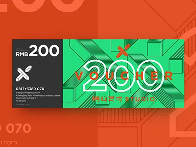 A green card card design green orange