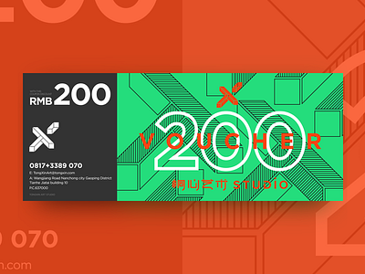 A green card card design green orange