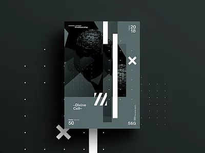 Divine Cell 2018 3d branding c4d color design poster space swiss tutorial typography