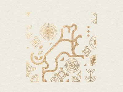 Doggo 2018 animal canine dog geometric gold golden dog new year pattern shape