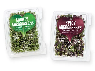 Edenworks Microgreens brand design cpg food packaging design graphic design logo design packaging design