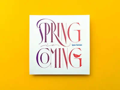 Spring postcard calligraphy display handtype lettering letterpress postcard print printing script spring type