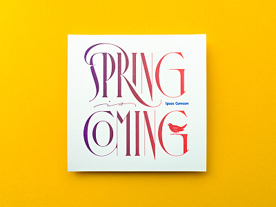 Spring postcard calligraphy display handtype lettering letterpress postcard print printing script spring type