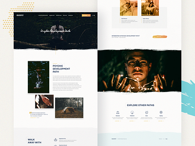 Psychic Development Path brush gradients landing page ui ux watercolor web design