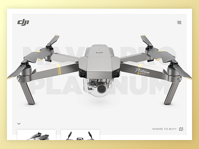 DJI Mavic Pro Platinum concept design dji gold grey interface mavic platinum pro product ui webdesign website