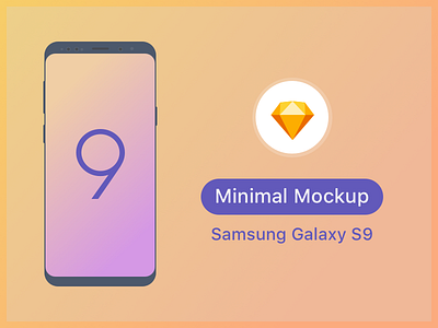 Samsung S9 Minimal Mockup android download templates free mock up mobile mockup samsung galaxy s9 sketch ui ux vector